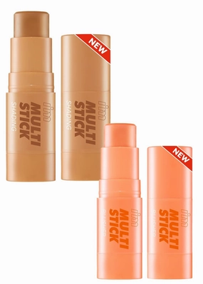 I'm Meme Contour Stick for Face - I'm Multi-stick, Shading 001 Bronzer, 0.24 Oz   Blusher Stick for Face - I'm Multi-stick, 002 Coral, 0.25 Oz Bundle