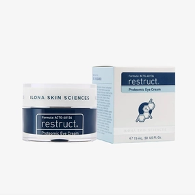 ILONA Restruct® Proteomic Eye Cream Firms with Proteins, Peptides, Hematite & Hyaluronic Acid | Reduces Puffiness, Dark Circles & Fine Lines | 0.5 oz.