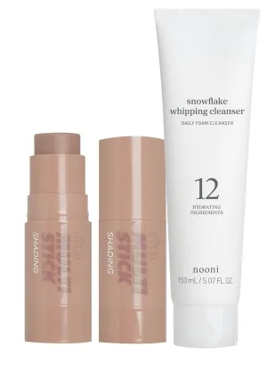 I'm Meme Contour Stick for Face - I'm Multi-stick Shading 001 Bronzer, 0.24 Oz   NOONI Korean Facial Clenaser - Snowflake Whipping Cleanser 5.07 Fl Oz Bundle