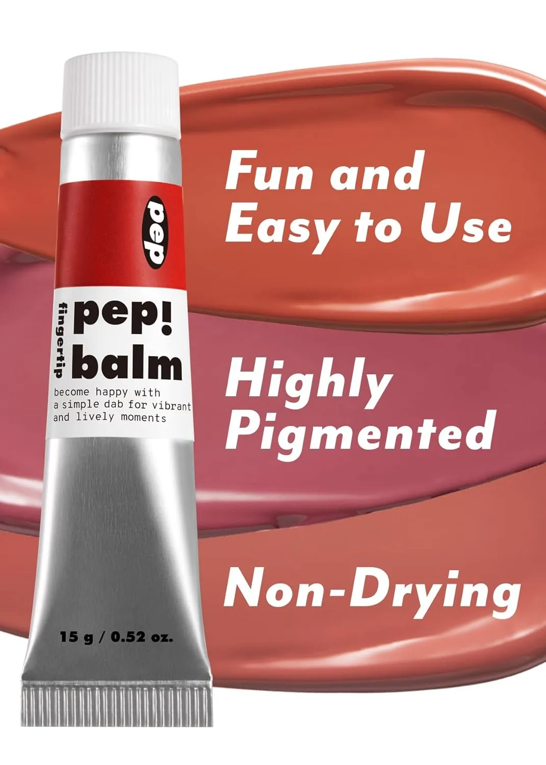 I'M MEME Lip and Cheek Tint - PepBalm 001 Recharger | Wtih Shea Butter, Gift, Liquid Blush, Travel-Friendly, Highly Pigmented, Non-Drying, Sheer Balm Gross Tint, Mother's Day, 0.52 Oz