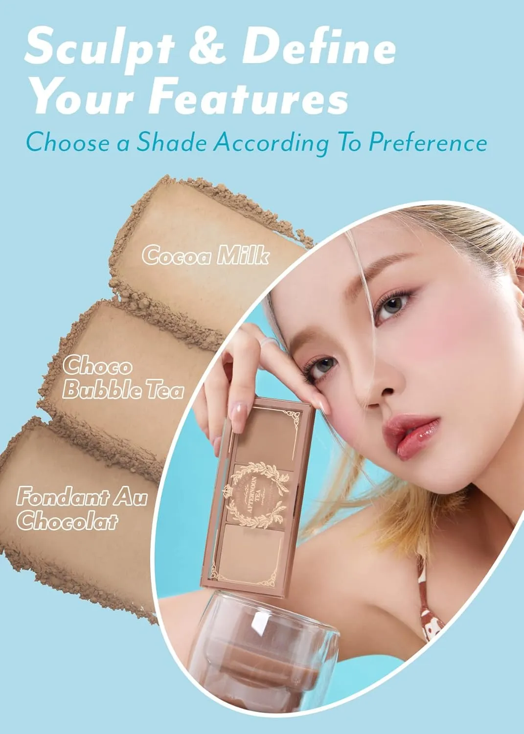I'm Meme Palette - Afternoon Tea Contour | Frozen Choco, Bronzer Palette for Face & Cheeks, Matte Powder Bronzer, Natural Makeup, Buildable Coverage, Light to Medium, For Cool Tone Skin, 0.4oz