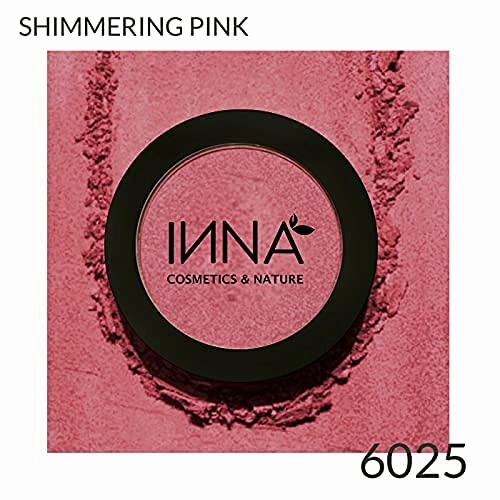Inna Cosmetics & Nature - Blush 100% Natural, vegan, gluten free, paraben free, oil-free, Mineral, cruelty-free Made in Canada, 3 g. (Fantastic Rose) (Shimmering Pink)
