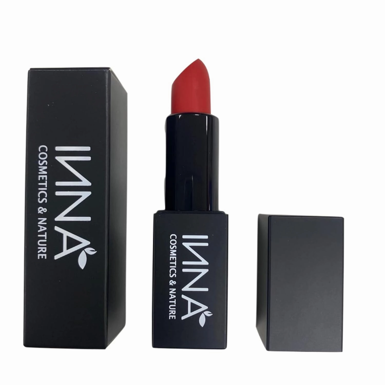 Inna Cosmetics & Nature - Matte Lipstick , Vegan, Gluten Free, Cruelty Free, non GMO with Grape Seed Oil, 3.5 g, Nude Blush (Hot Red), 1 Ounce (Pack of 1)