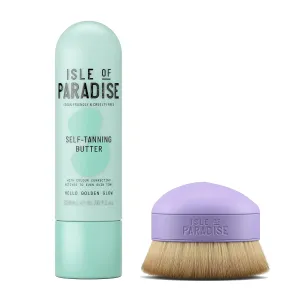 Isle of Paradise Original Body Butter   Shape & Glow Brush - Gradual Tanning Body Butter   Kabuki Contour Brush for Self Tanner - Gradual Tanning Lotion - Vegan & Cruelty Free