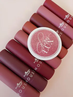 Italia Deluxe Matte NUDE lipstick Bundle of 8 matte lipsticks and pink bag great gifts for girls, teen, women