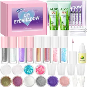 Jcoos Liquid Eyeshadow Making Kit, Diy Liquid Glitter Shadow, Make Your Own Eyeshadow Kit, Highlighter, Blush, Face Glitter, Chameleon Mica Powder, Tubes, Women Gifts Unique, Tween Girls Trendy Stuff