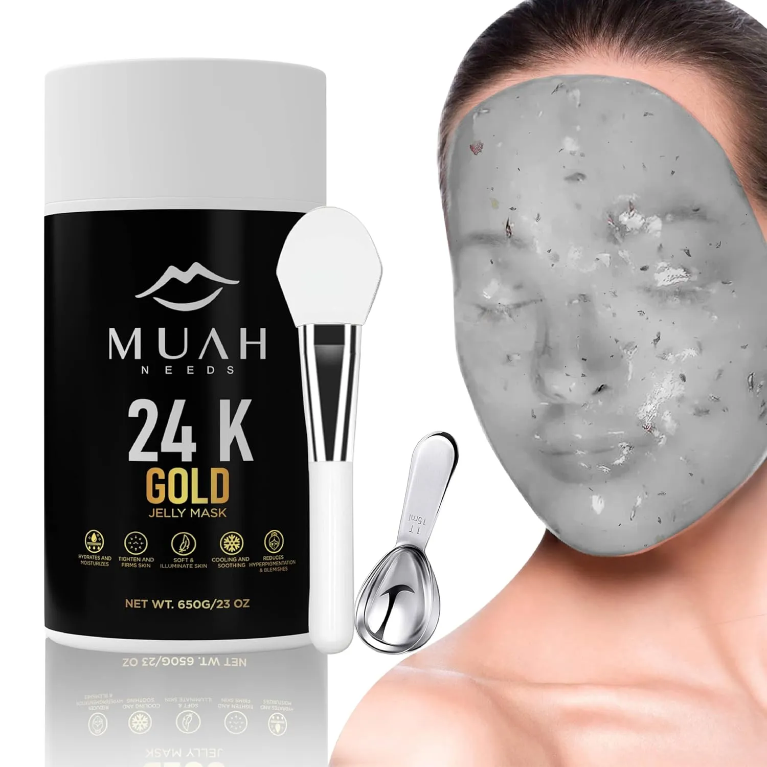 Jelly Mask Powder 24K Gold Hydrafacial Jelly Masks for Facials Professional - Cooling Mask and Hydrating Mask Peel Off Face Mask -24K Gold Mask, 23oz