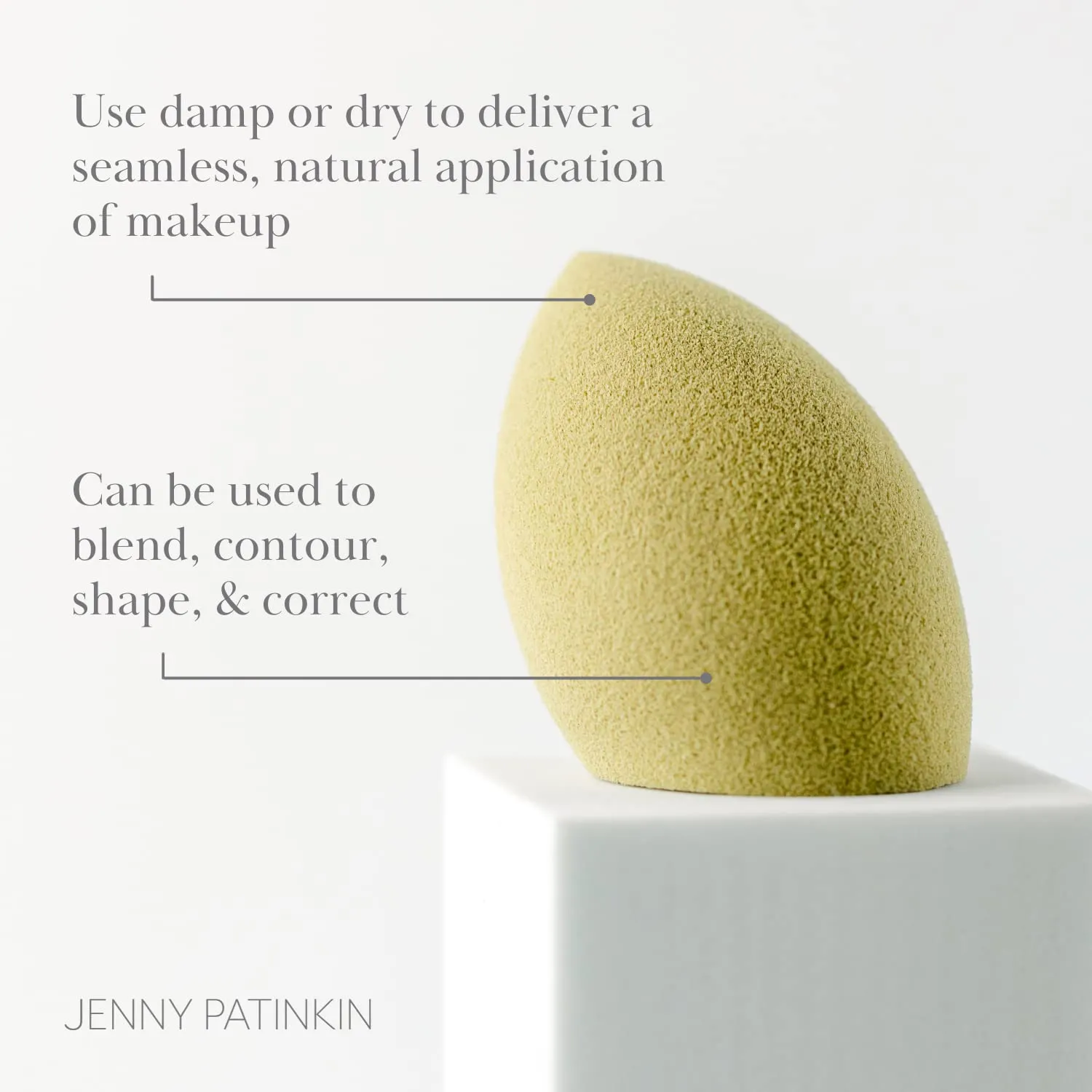Jenny Patikin Pure Luxury Au Naturel Green Tea Makeup Sponge - Beauty Blender & Sponge for Flawless Face Makeup Blending - Organic & Soft Beauty Blender Surface