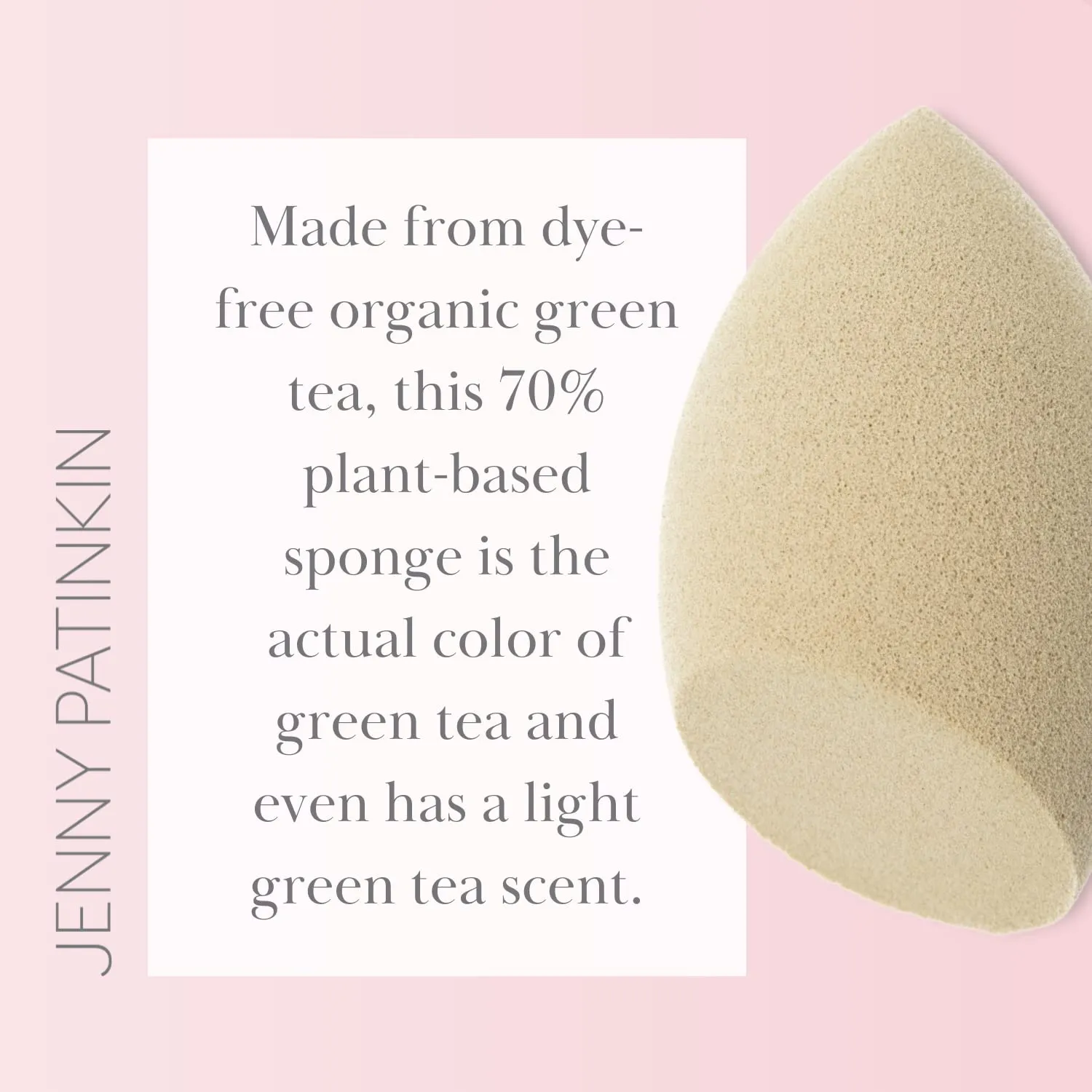 Jenny Patikin Pure Luxury Au Naturel Green Tea Makeup Sponge - Beauty Blender & Sponge for Flawless Face Makeup Blending - Organic & Soft Beauty Blender Surface