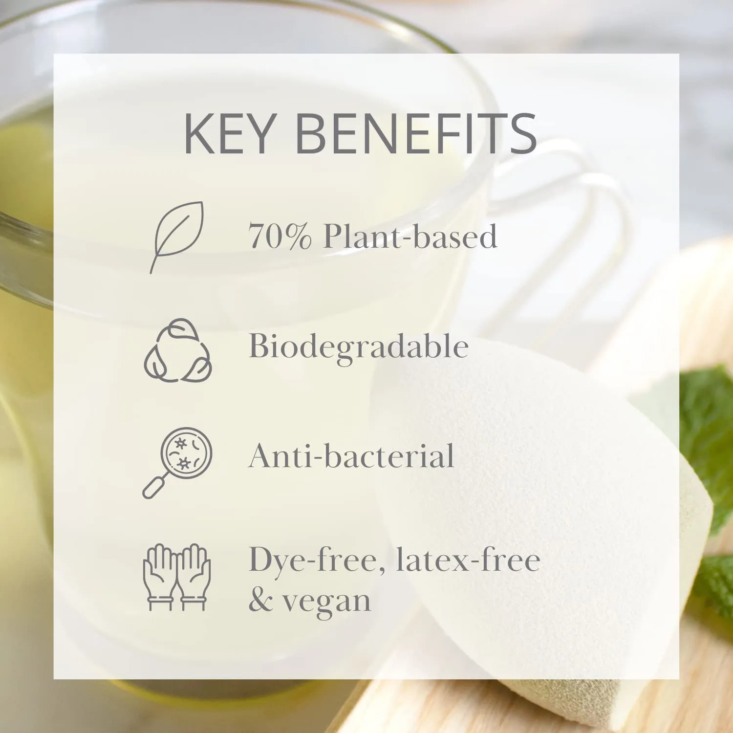 Jenny Patikin Pure Luxury Au Naturel Green Tea Makeup Sponge - Beauty Blender & Sponge for Flawless Face Makeup Blending - Organic & Soft Beauty Blender Surface