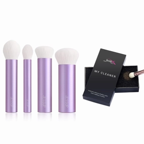 Jessup Makeup Brush Cleaner A001 Bundled with Face Kabuki Makeup Brushes Set T517