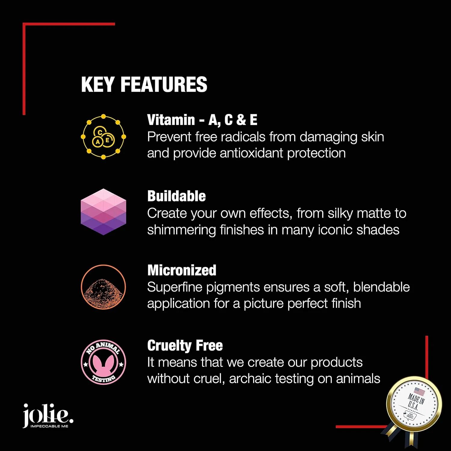 Jolie Blush Perfect Pressed Cheek Color, Highly Pigmented Long-Lasting Intense Color, Picture Perfect Finish, (Apricot Shimmer)