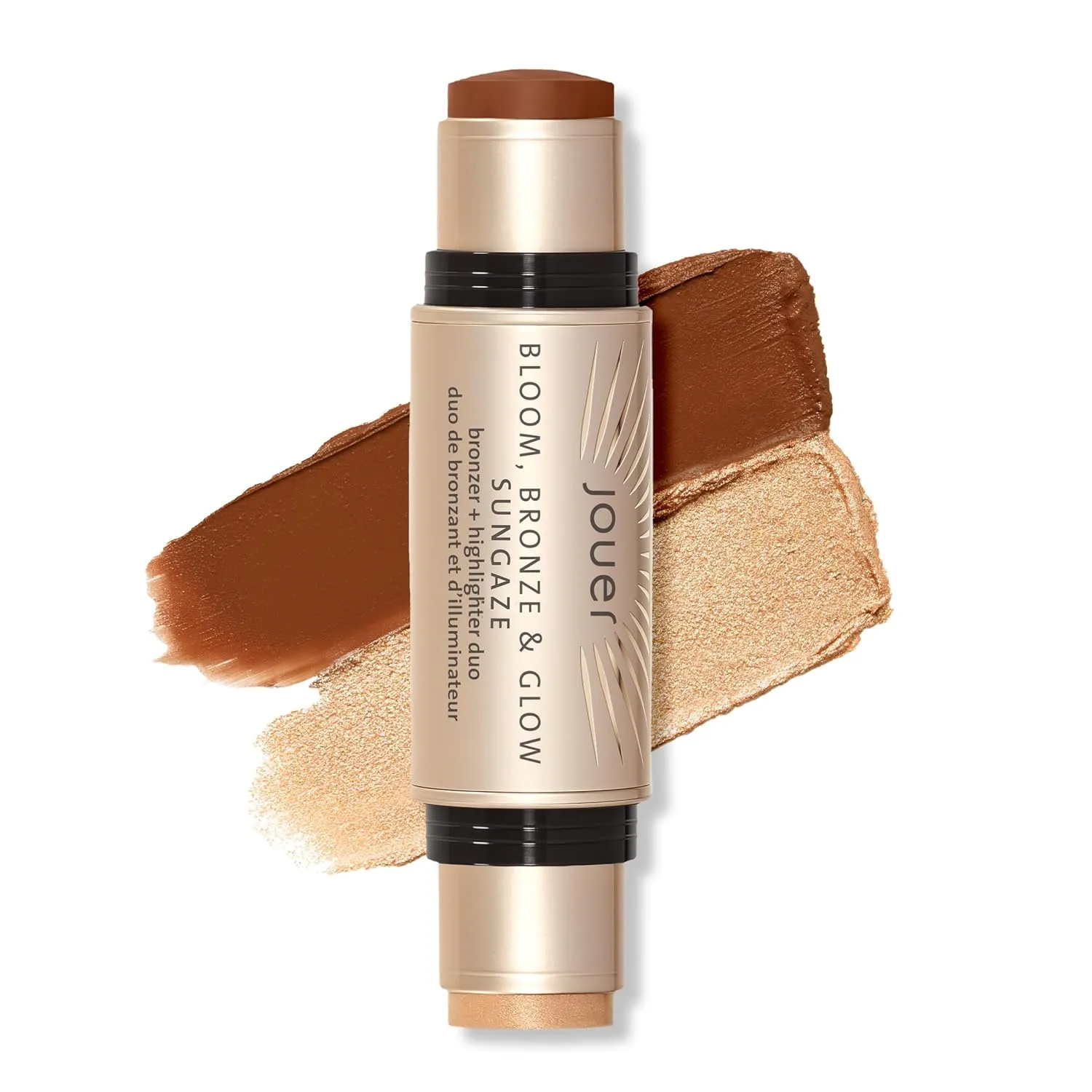 Jouer Bloom, Bronze & Glow Bronzer   Highlighter Stick - Cream Contour Makeup Stick - Hydrating Rose Hip Oil and Squalane Formula, Sungaze