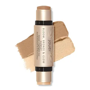 Jouer Bloom, Bronze & Glow Bronzer   Highlighter Stick - Cream Contour Makeup Stick - Hydrating Rose Hip Oil and Squalane Formula, Sunset