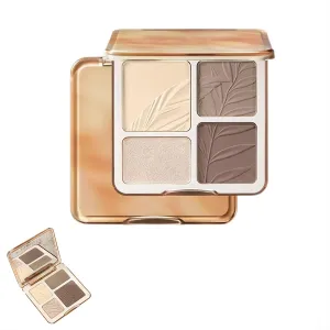 JudyDolll 2 In 1 Highlighter Contour Palette, Face Highlight Contour Palette, Lasting Sparkling Non-Greasy (#02 Tree)
