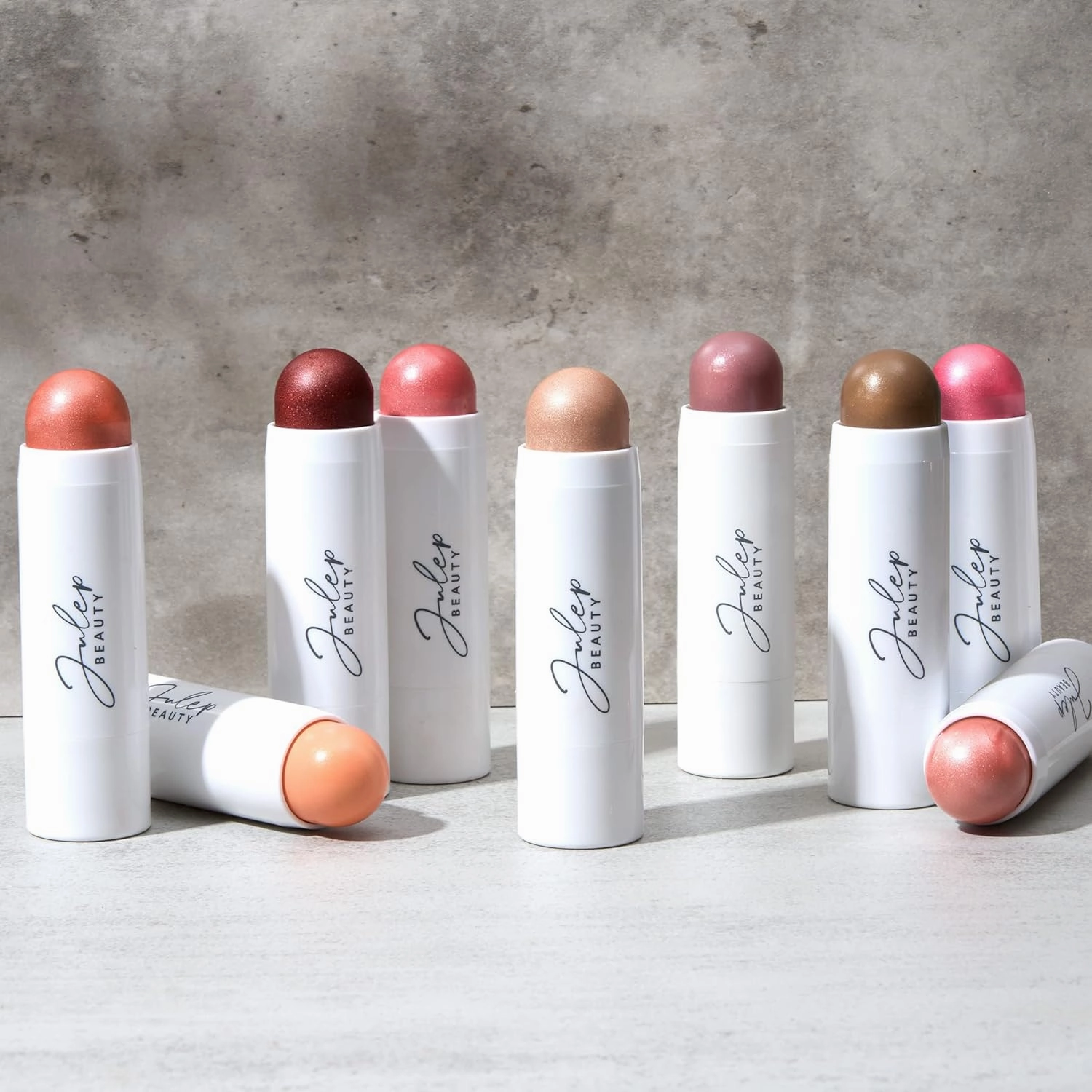 Julep Skip the Brush 3-in-1 Color Stick for Eyes, Cheeks, and Lip Trio Muted Mauve, Neutral Bronze, Sheer Glow