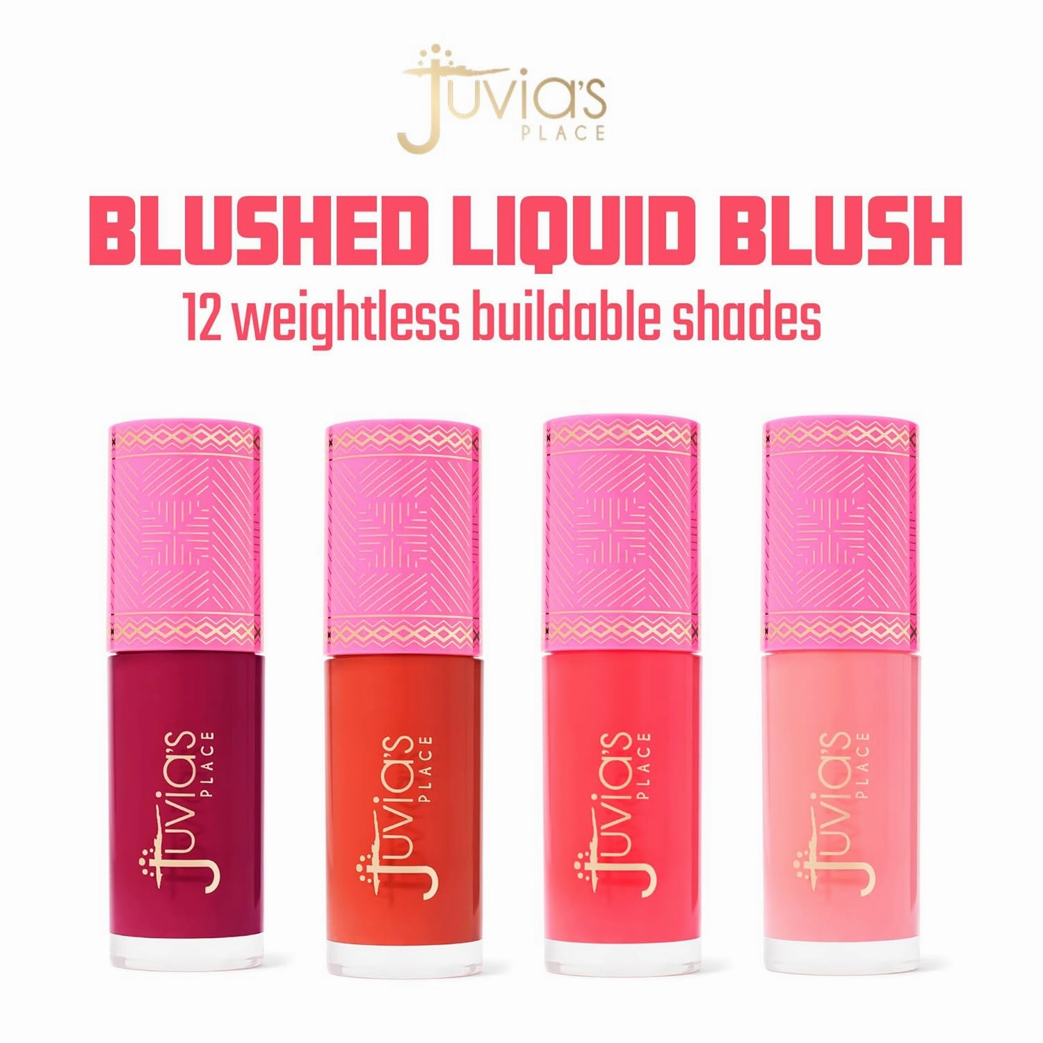Juvia's Place Blushed Liquid Blush SweetBerries - Dewy Tint Cheeks Makeup Glow Pigment Effortless Beauty Long Lasting Cosmetics Soft Creamy Natural Buildable All Skin Color Light Flawless Finish Blend