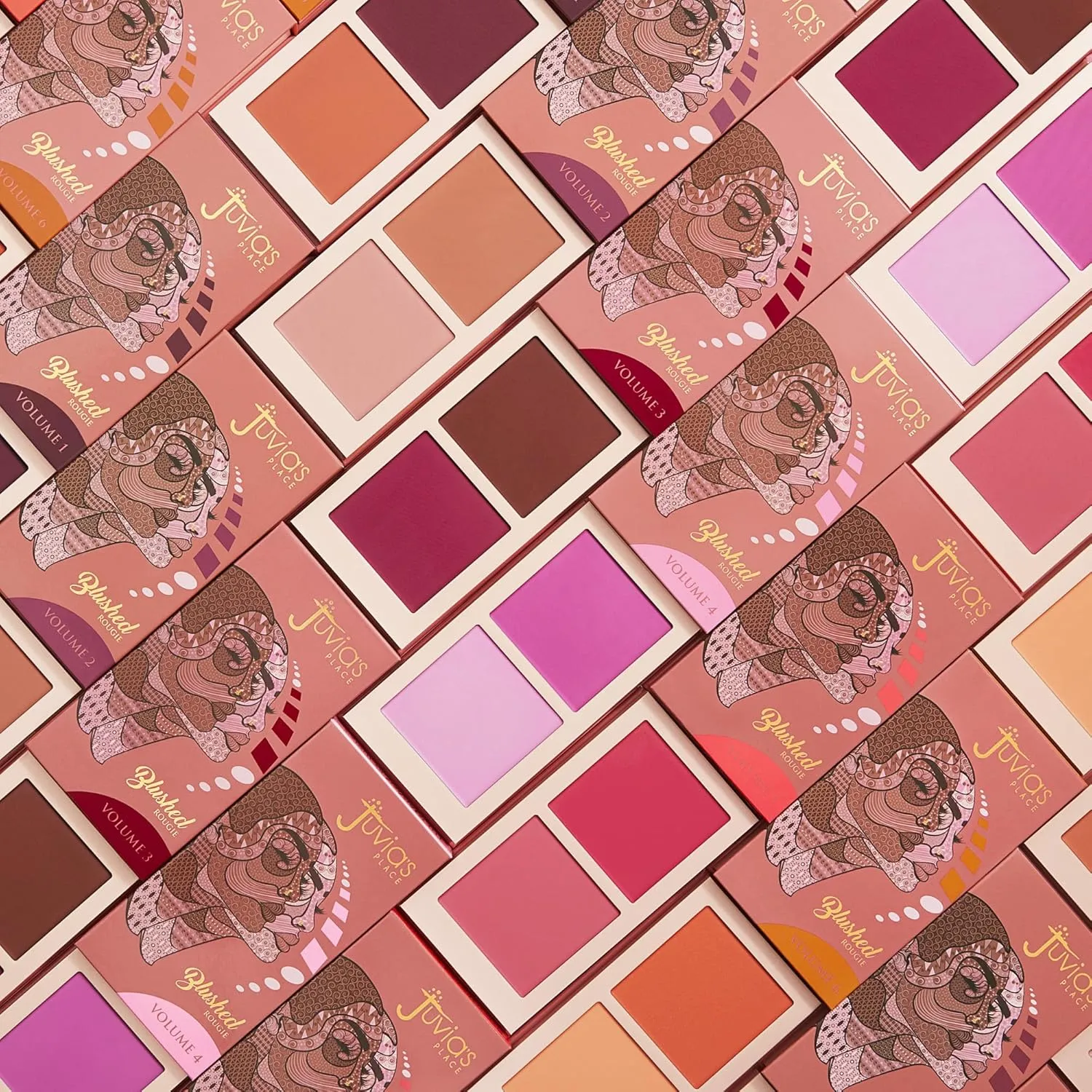 Juvia's Place Blushed Duo Blush - Two Tone Pigmented Buildable Pressed Mineral Powder - Rosy Natural Cheeks Matte Fresh Finish for All Skin Color -Volume2