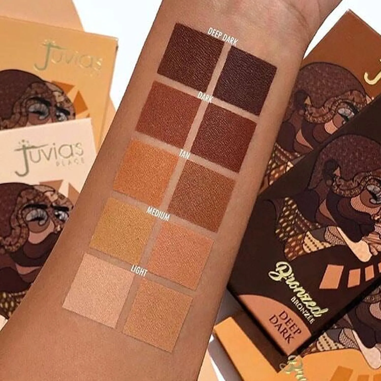 Juvia's Place Bronzed Duo Bronzer Tan - Soft Matte Bronzer, Contour Powder, Long-Wearing & Buildable Bronzing Powder - Suitable for Tan Skin Tone
