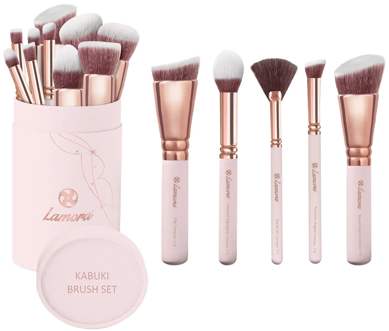 Kabuki Makeup Brush Set with Contour Brush Set