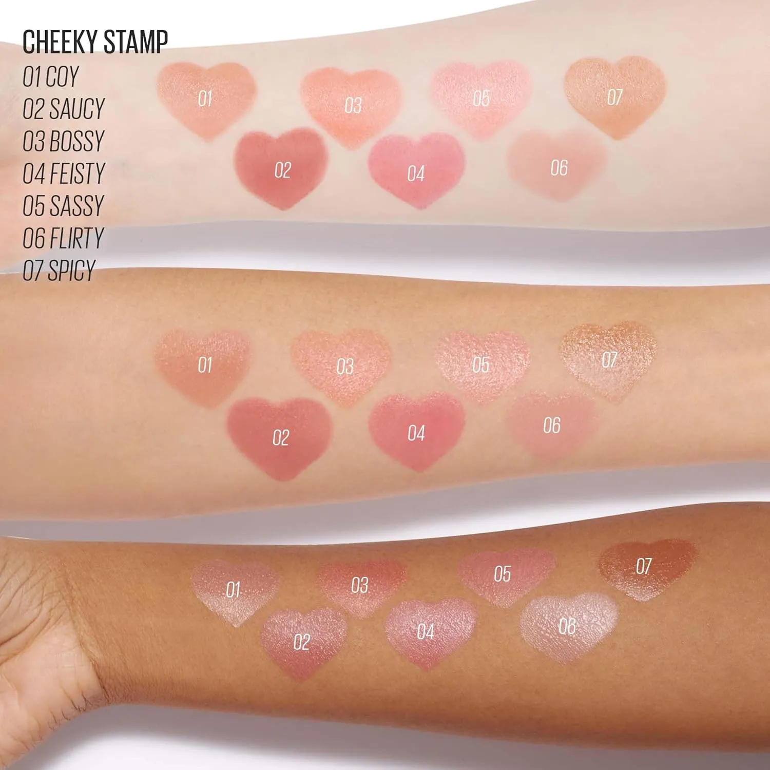 KAJA Blusher - Cheeky Stamp 02 Saucy | Buildable & Blendable Shade with Heart-shaped Applicator, Sunkissed Finish, Travel size, Hygienic, Suitable for Beginners, Portable, Korean Makeup, 0.17 Oz