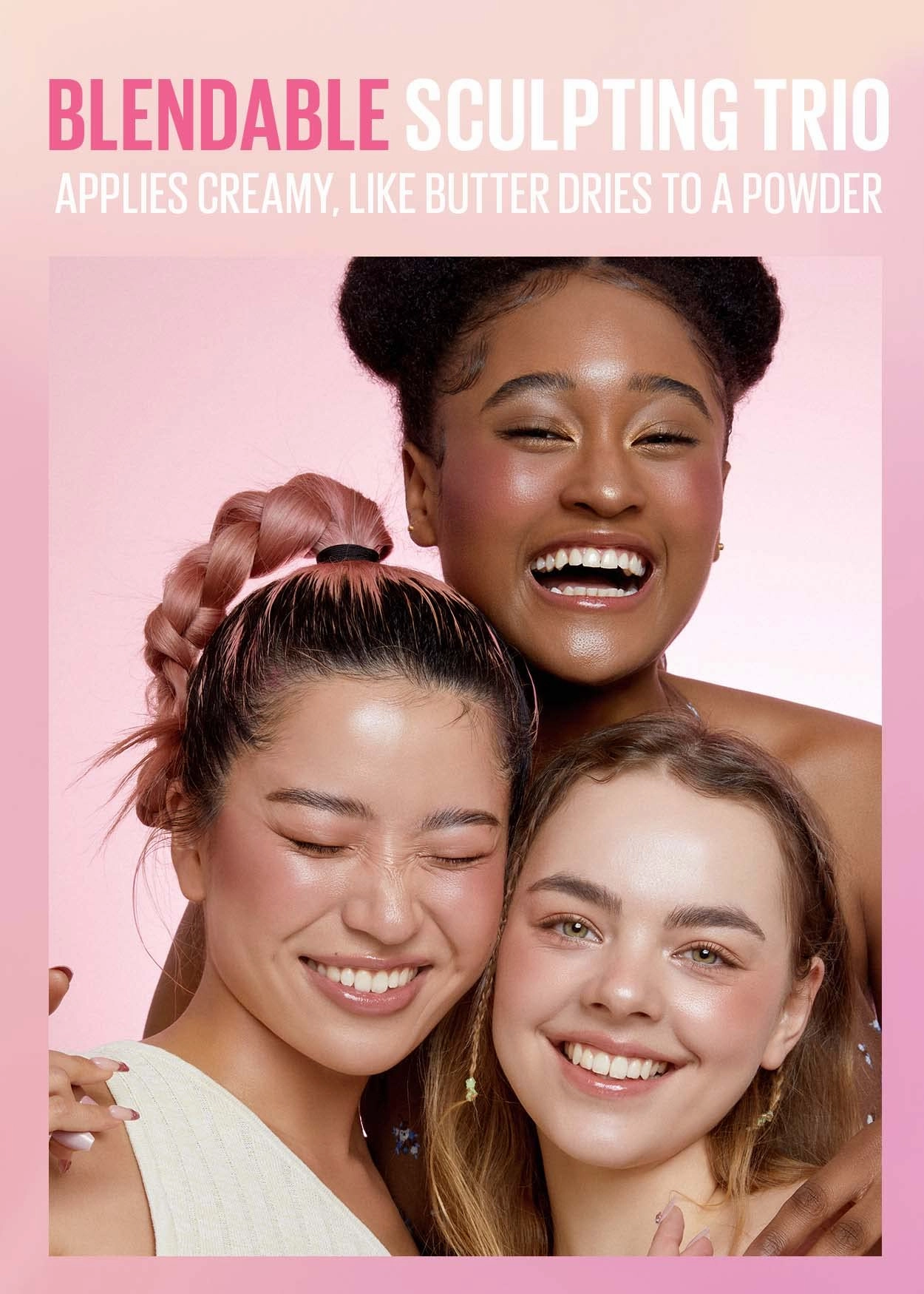 KAJA 3 Colors Palette - Play Bento_Mochamallow | Powder Blusher, Highlighter, Cream Bronzer, Creamy Application, with Mango Seed Butter, Powdery Finish, Easy Finger Application, Lightweight Formula