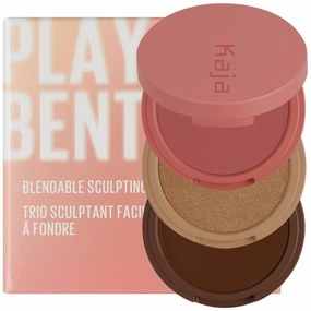 KAJA 3 Colors Palette - Play Bento_Mochamallow | Powder Blusher, Highlighter, Cream Bronzer, Creamy Application, with Mango Seed Butter, Powdery Finish, Easy Finger Application, Lightweight Formula