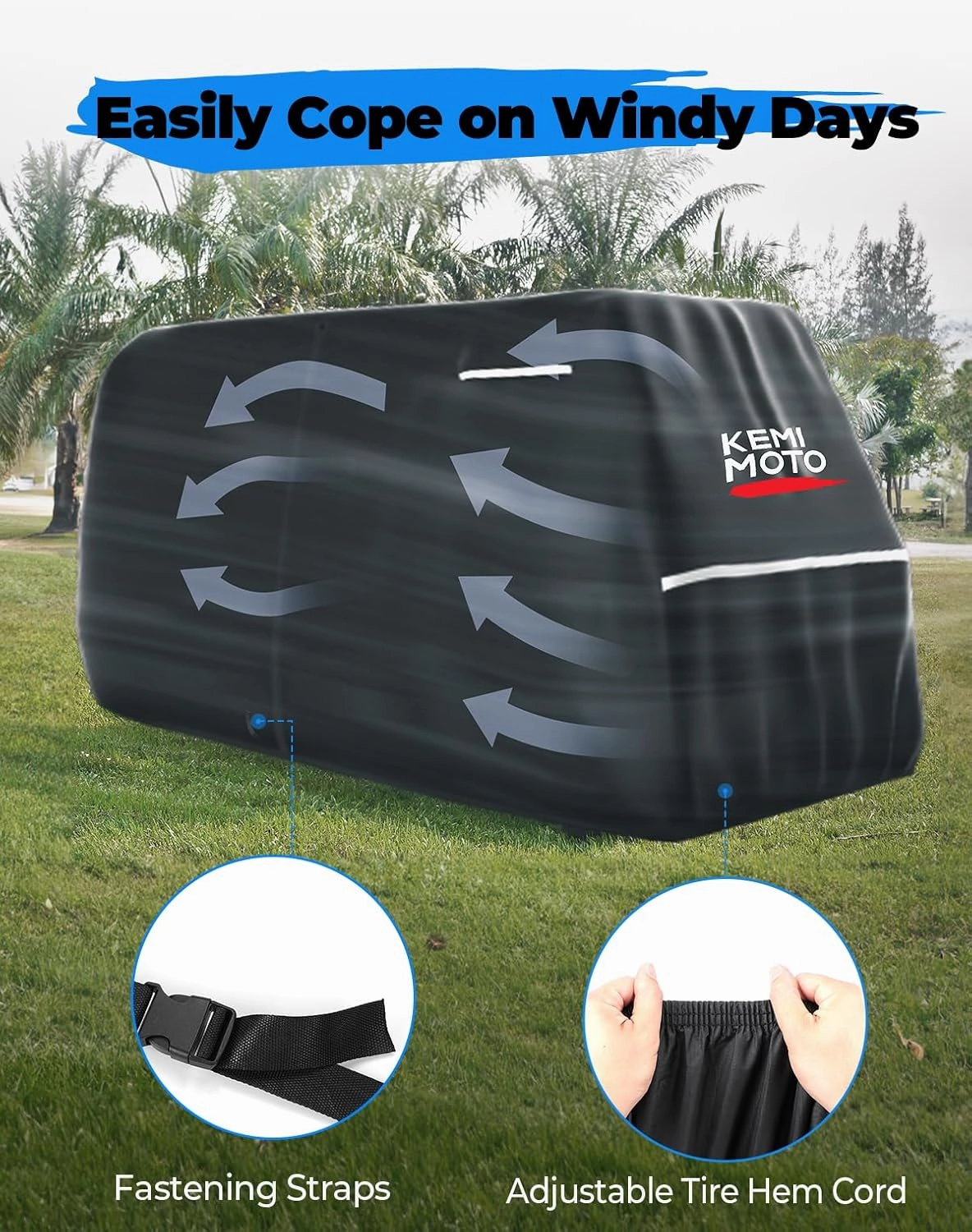 KEMIMOTO Golf Cart Cover, 2/2 2/4/4 2/6/6 2/8 Passenger Heavy Duty Golf Cart Rain Covers with Storage Bag Universal Compatible with EZGO Club Car