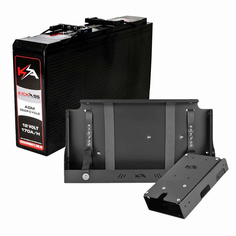 KickAss 12V 170Ah AGM Battery With Slim Battery Tray & Accessory Panel