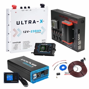 KickAss 230Ah Ultra-X Slimline Lithium Dual Battery Kit - Complete Touring System in Arctic White