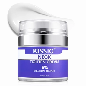 KISSIO 5% Collagen Complex Neck Cream-Neck Tightening Cream with Peptides and Aloe Vera to Firming,Lifting and Hydrating,Body Cream,Suitable for All Skin Types,2.12 Oz