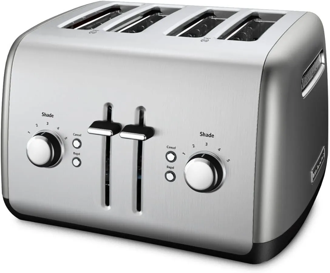 KitchenAid 4-Slice Toaster with Manual High-Lift Lever - KMT4115, Contour Silver