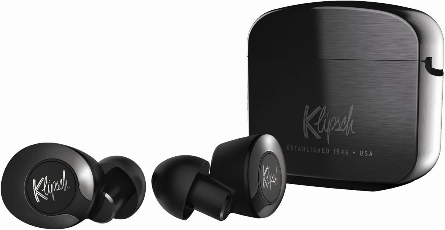 Klipsch T5 II Active Noise Cancelling ANC True Wireless Earphones in Gunmetal with AI Hands-Free Operation, Bluetooth 5.0, Best Fitting Earbuds with Patented Comfort, and a Wireless Charging Case
