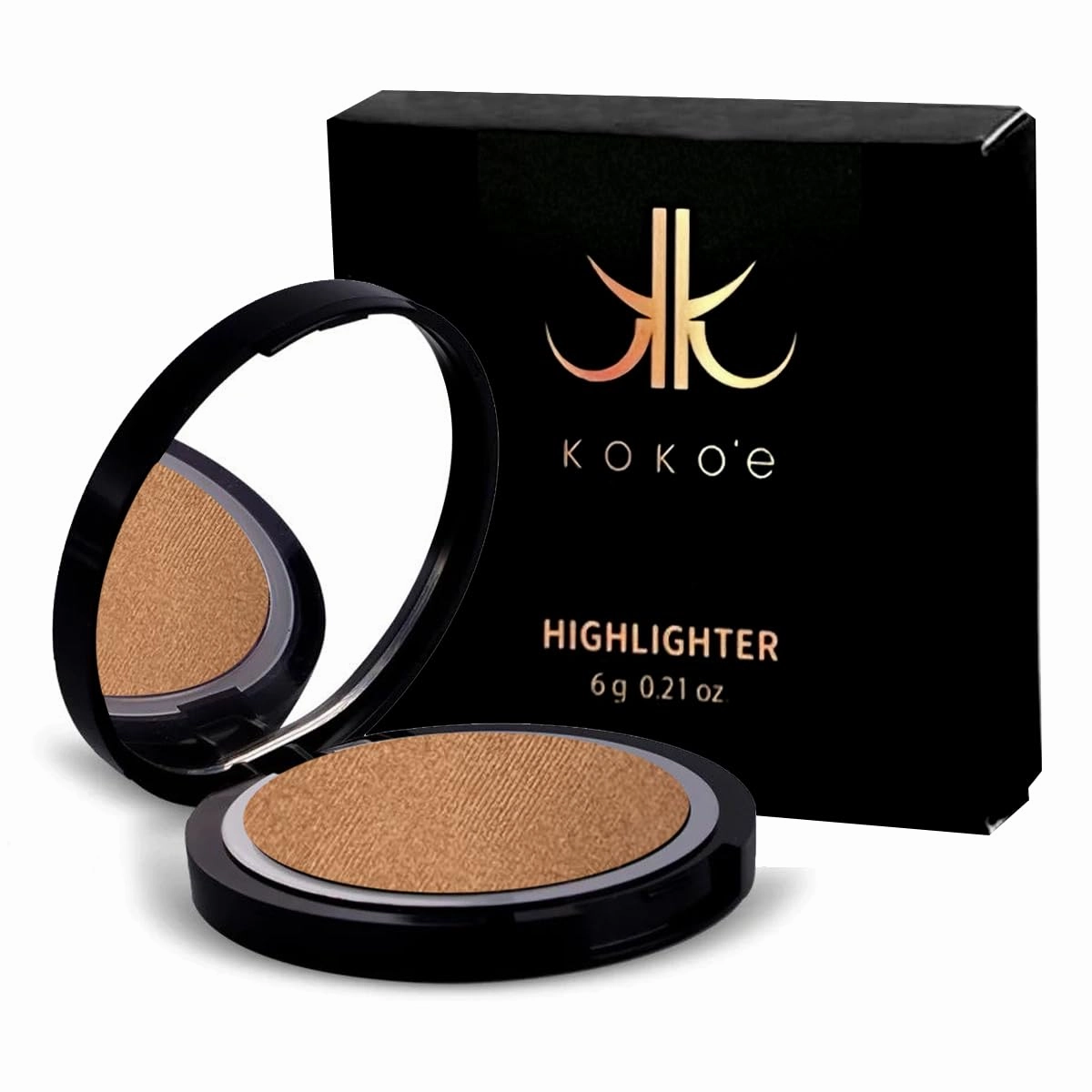 KOKO’E Cosmetics Highlighter Makeup Powder, Makeup highlighters for face, 0.21 Oz (Copper Brown)
