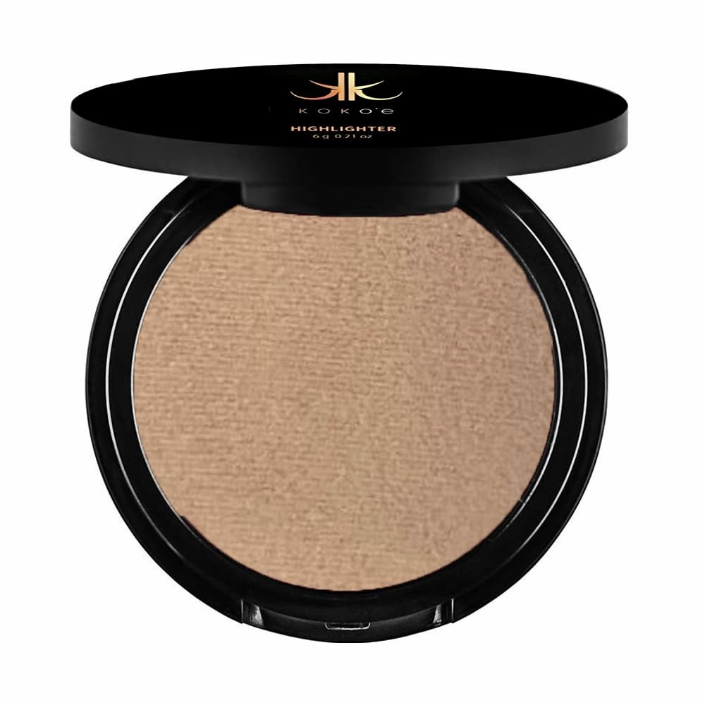 KOKO’E Cosmetics Highlighter Makeup Powder, Makeup highlighters for face, 0.21 Oz (Light brown)