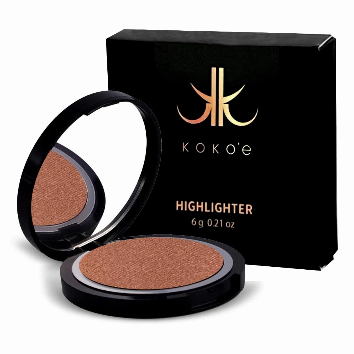 KOKO’E Cosmetics Highlighter Makeup Powder, Makeup highlighters for face, 0.21 Oz (Russet reddish)