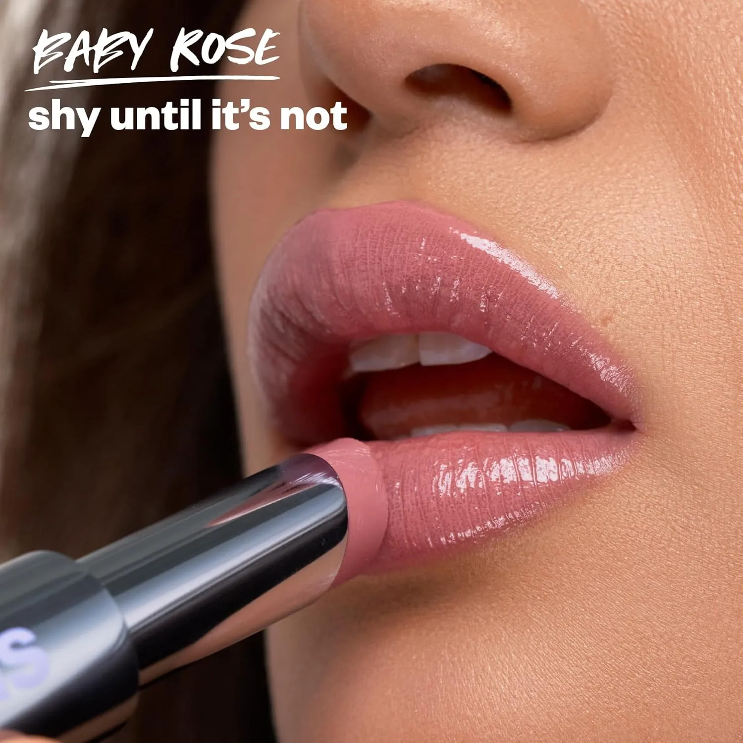 Kosas Wet Stick Moisturizing Shiny Sheer Lipstick with Ceramides, Hyaluronic acid, Peptides and Mango Butter - Soothes, Softens, and Moisturizes Lips – Baby Rose