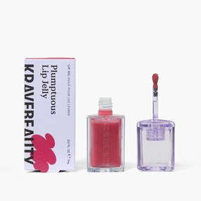 KraveBeauty Plumptuous Lip Jelly 0.24 fl oz, Antioxidant-rich Lip Oil with a Sheer & Buildable Tint, Non Sticky Formula For Fuller Looking Lips, Vegan & Cruelty Free, Guava Blush