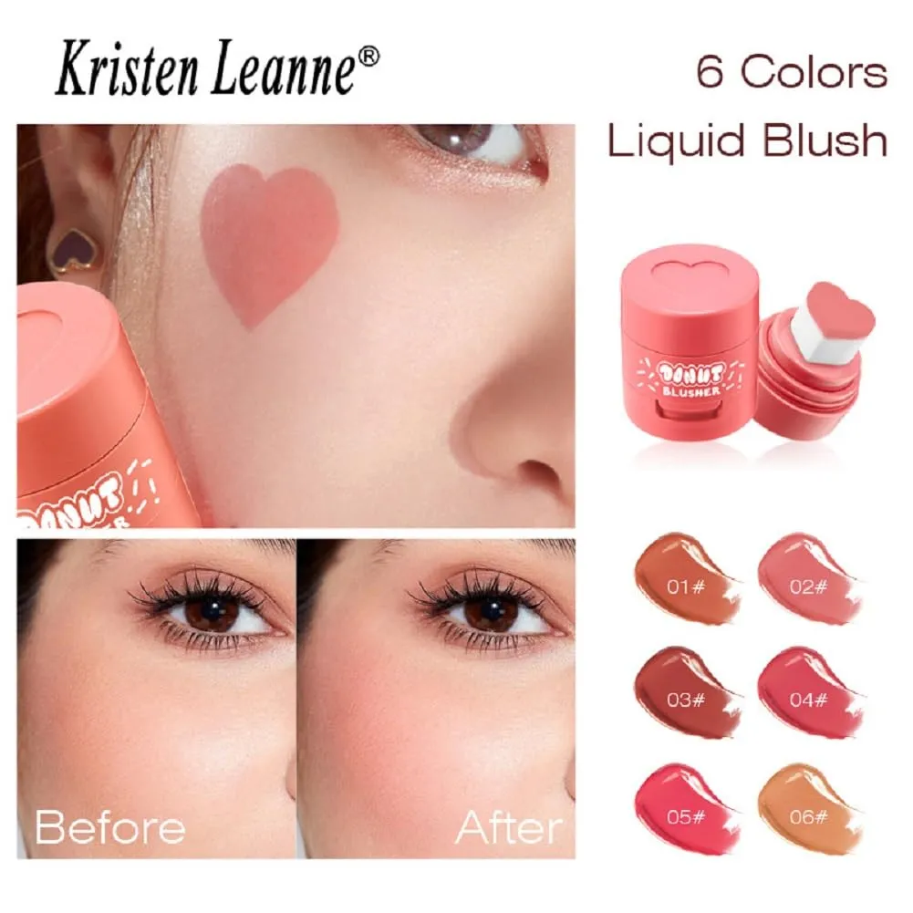 Kristen Leanne 6-Color Seal Powder Blusher, Love Air Cushion Liquid, Natural Nude Makeup, Velvet Powder Blusher (01, Love Air Cushion powder blusher)
