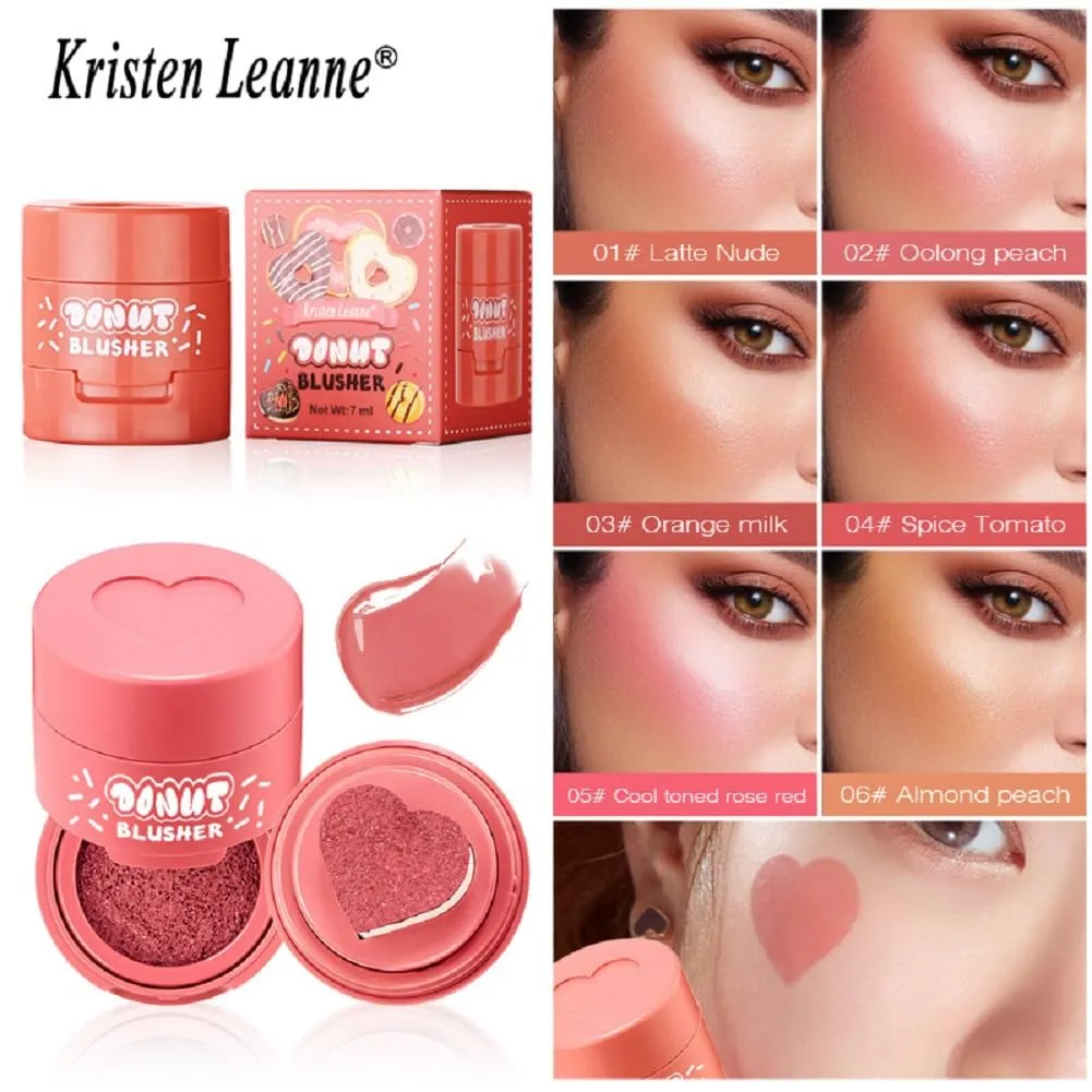 Kristen Leanne 6-Color Seal Powder Blusher, Love Air Cushion Liquid, Natural Nude Makeup, Velvet Powder Blusher (01, Love Air Cushion powder blusher)