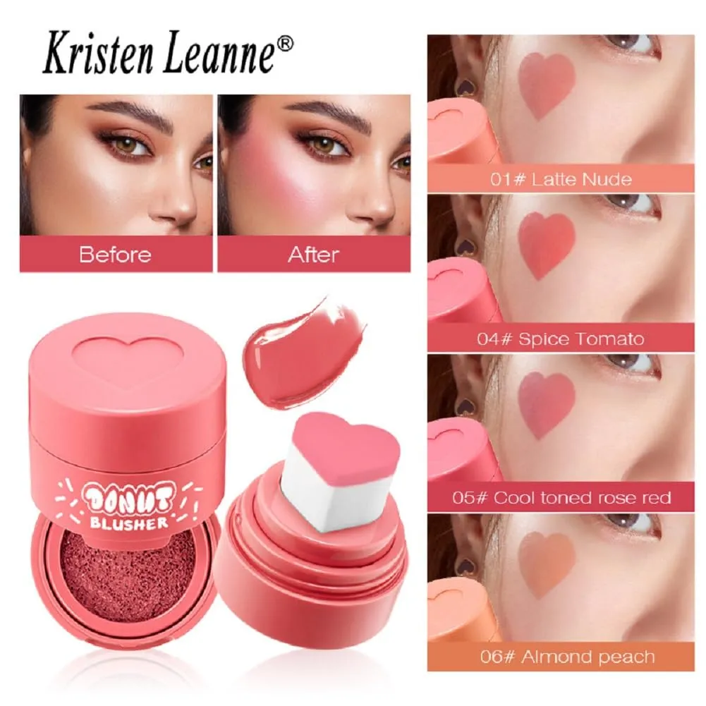 Kristen Leanne 6-Color Seal Powder Blusher, Love Air Cushion Liquid, Natural Nude Makeup, Velvet Powder Blusher (01, Love Air Cushion powder blusher)