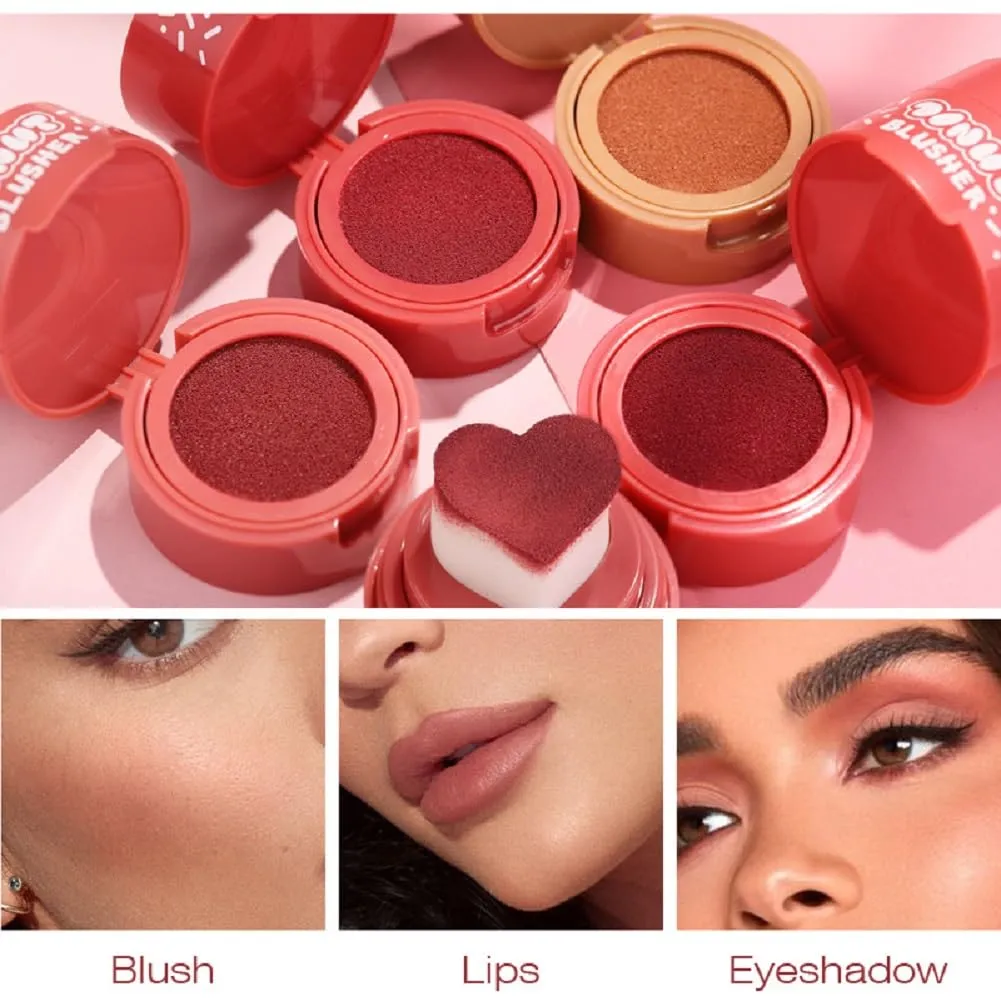 Kristen Leanne 6-Color Seal Powder Blusher, Love Air Cushion Liquid, Natural Nude Makeup, Velvet Powder Blusher (01, Love Air Cushion powder blusher)
