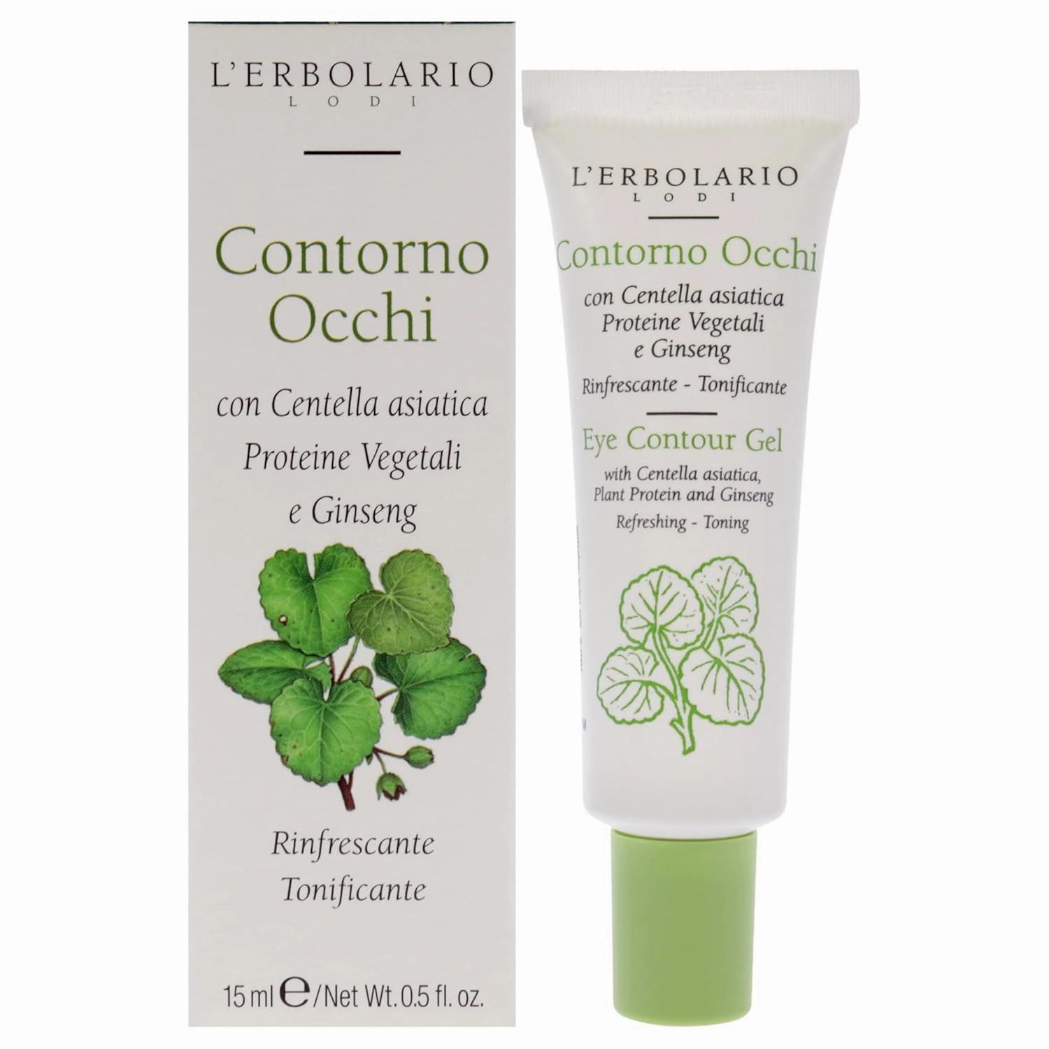 L'Erbolario Eye Contour Gel - Contains Plant Protein And Ginseng - Light, Non Greasy Cream - Helps Reduce Under-Eye Bags And Circles - Provides A Fresh Sense Of Well-Being - Paraben Free - 0.5 Oz