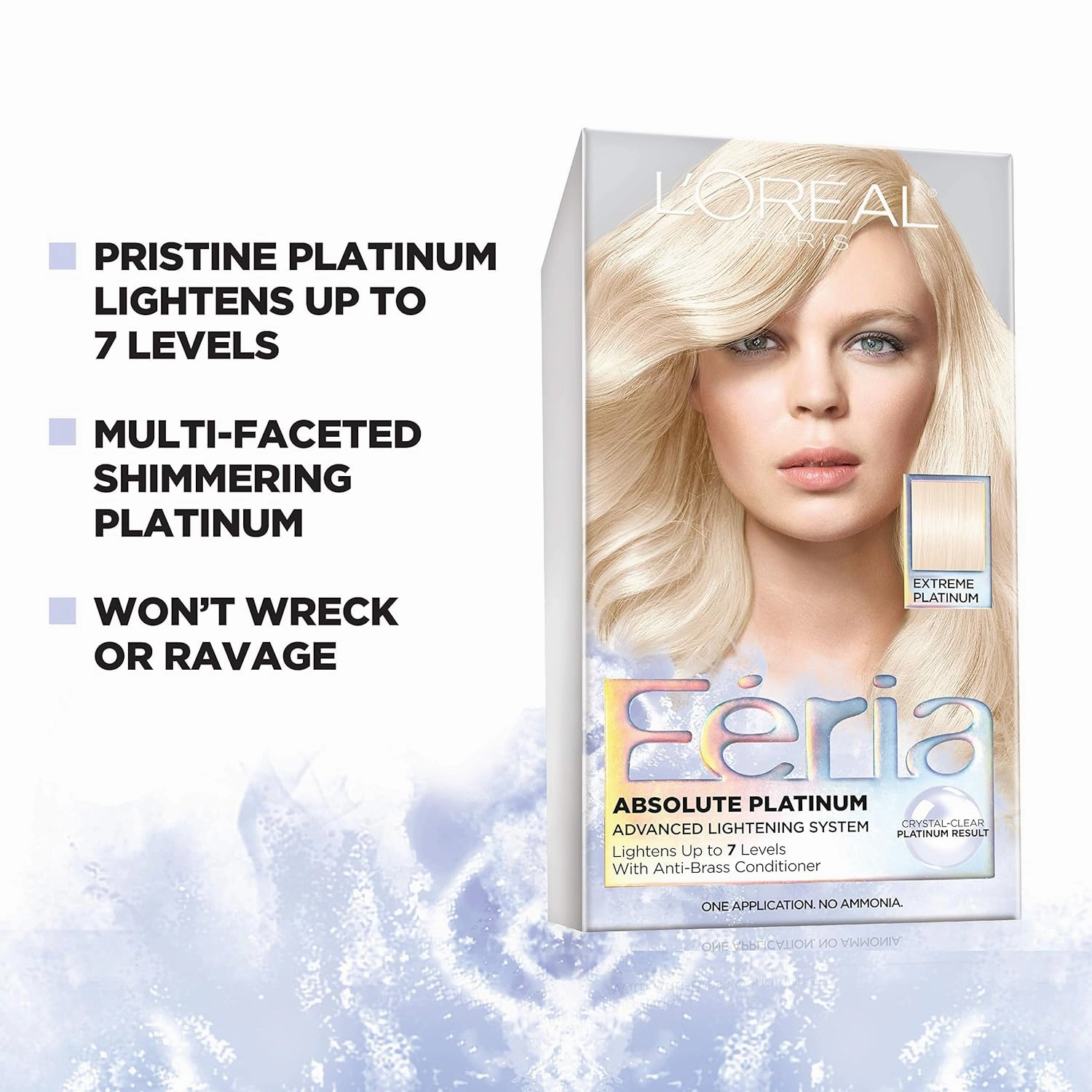 L'Oreal Paris Feria Multi-Faceted Shimmering Permanent Hair Color, Extreme Platinum, Hair Dye Kit, Pack of 2