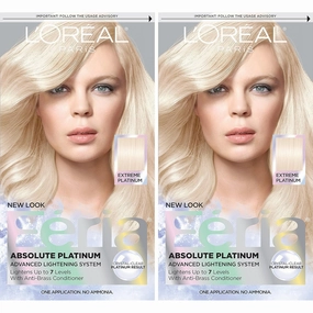 L'Oreal Paris Feria Multi-Faceted Shimmering Permanent Hair Color, Extreme Platinum, Hair Dye Kit, Pack of 2
