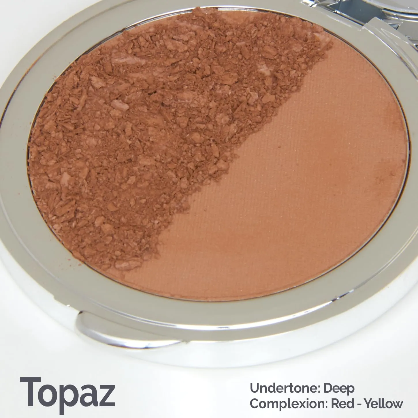 La Bella Donna Compressed Mineral Foundation, Pressed Powder Makeup for All Skin Tones, Long Lasting Full Coverage (Topaz)
