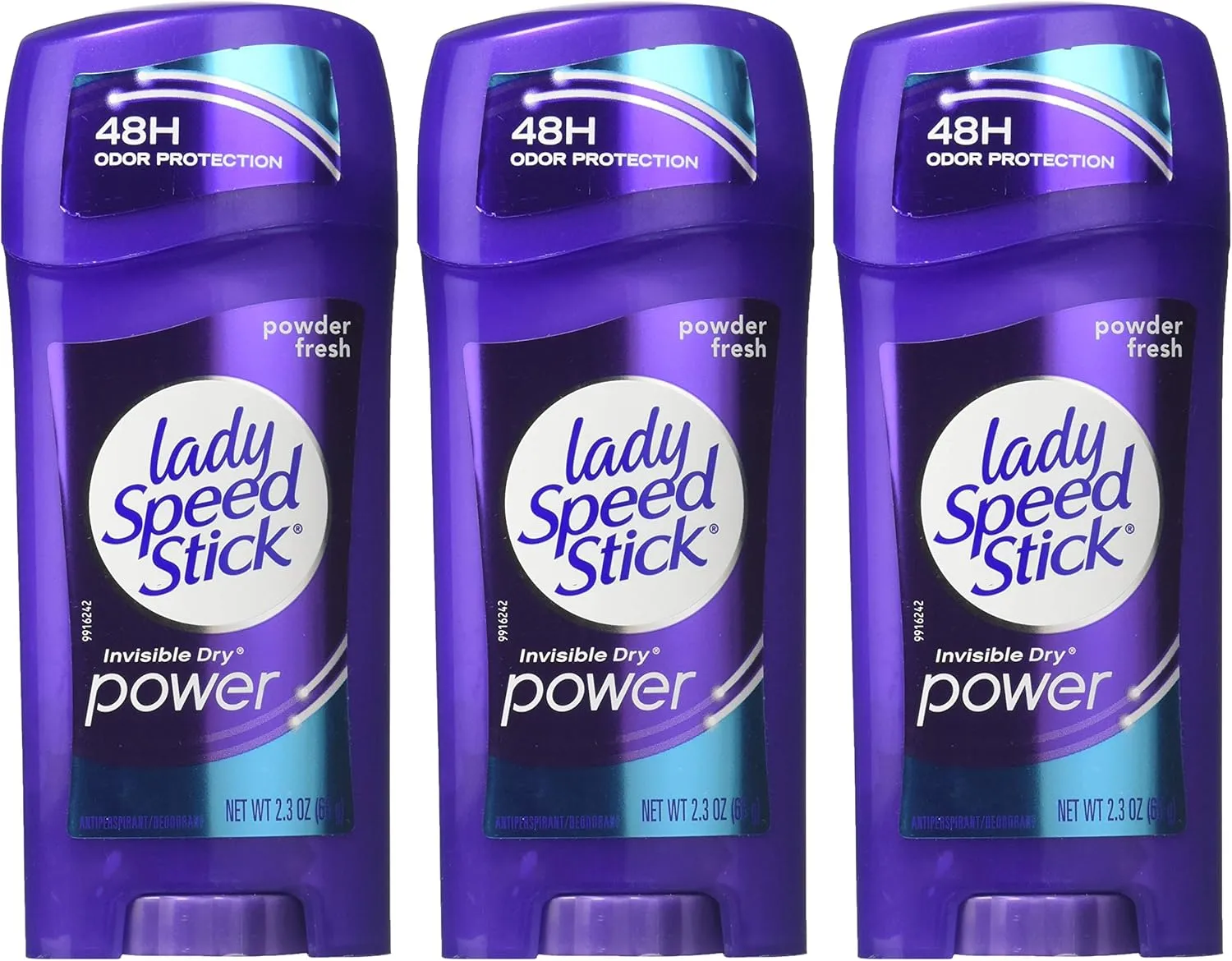 Lady Speed Stick Deodorant 2.3 Ounce Powder Fresh Invisi Dry (68ml) (3 Pack)