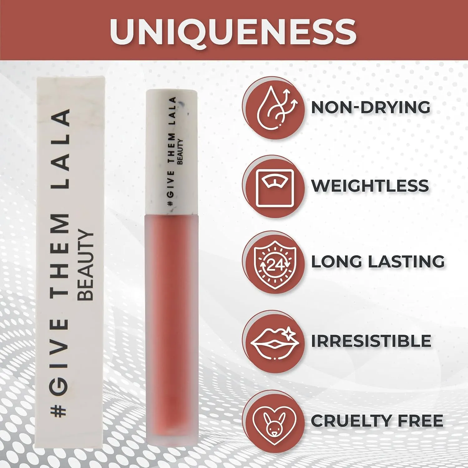 LALA Matte Lipstick - Cushion Cream Lipstick For Women - Nude Color - Lightweight and Long Lasting - Cruelty Free - Satin Soft, Non-Drying Matte Finish
