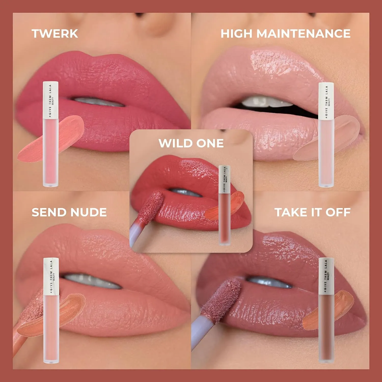 LALA Matte Lipstick - Cushion Cream Lipstick For Women - Nude Color - Lightweight and Long Lasting - Cruelty Free - Satin Soft, Non-Drying Matte Finish