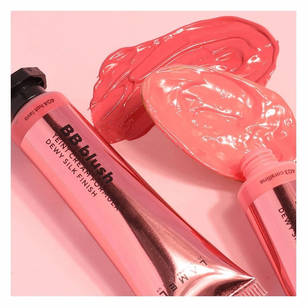 LAMEL Dewy Silk Finish Teint Cream Face BB Blush, 404 Hot Lava, 10ml